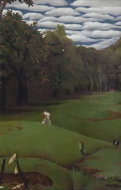Koch P.F.Ch. - Golflinks I-II, oil on canvas 30,2 x 20,4 cm, signed l.r. and dated  '57