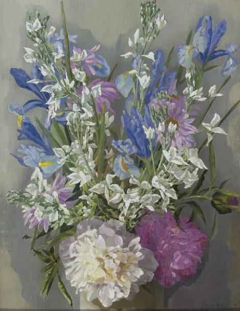 Edgar Fernhout - A flower still life, oil on panel 40.8 x 31.7 cm, signed l.r. and dated '46