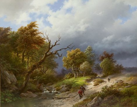 Barend Cornelis Koekkoek - Upcoming storm, oil on panel 65.5 x 83.7 cm, signed l.r. and dated 1843