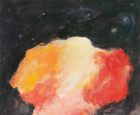 Eugène Brands - Attack the darkness of the universe, gouache on board 40.0 x 49.3 cm, signed on the reverse and dated 7 VIII 1998