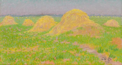 Co Breman - Hay shards, oil on canvas 20.2 x 36.5 cm, signed l.r. with initials and dated 1901