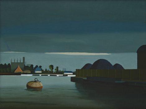 Theo Stiphout - Harbour, oil on canvas 47.0 x 62.0 cm, signed l.l.