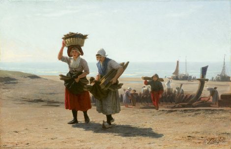 Philip Sadée - The dismantling of a ship, oil on panel 30.7 x 47.7 cm, signed l.r. and dated 1871