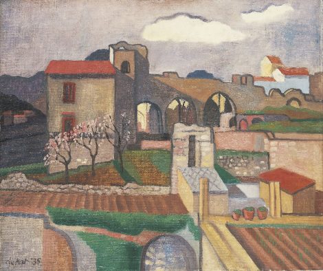 Otto B. de Kat - Houses and ruins, oil on canvas 46,1 x 54,3 cm, signed l.l. and dated '35