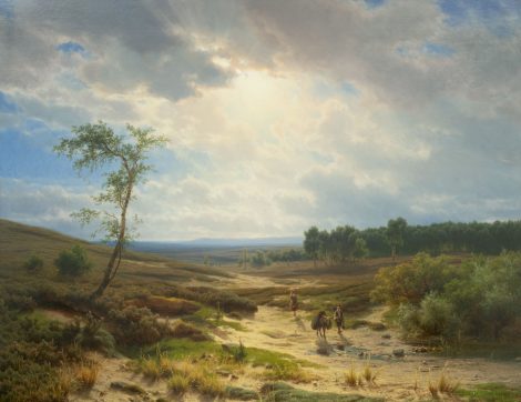 Cornelis Lieste - Heathland near Oosterbeek, oil on panel 70.9 x 95.2 cm, signed l.l. and painted ca. 1855