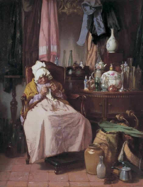 Alexander Hugo Bakker Korff - Bric-à-brac seller, oil on panel 19,0 x 14,5 cm, signed l.l. and dated '67