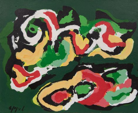 Karel Appel - Untitled, acrylic on paper on canvas 68.1 x 84.1 cm, signed l.l.