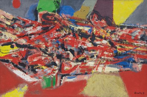 Corneille - Présence de l’été, oil on canvas 54,2 x 81,0 cm, signed l.r. and dated '57