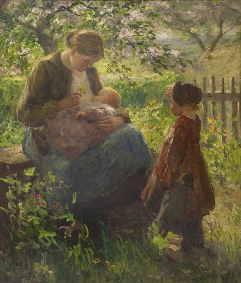 Evert Pieters - Spring in Laren, oil on canvas 130.7 x 112.8 cm, signed l.l. and dated 1912