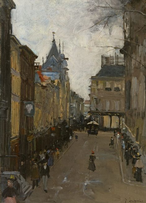 Floris Arntzenius - The Lange Poten, The Hague, oil on canvas 50.0 x 37.0 cm, signed l.r.