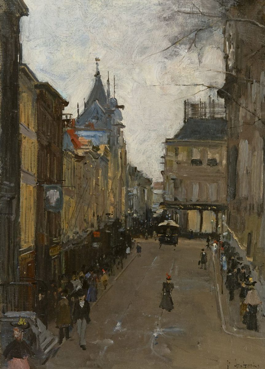 Floris Arntzenius - The Lange Poten, The Hague, oil on canvas 50.0 x 37.0 cm, signed l.r.
